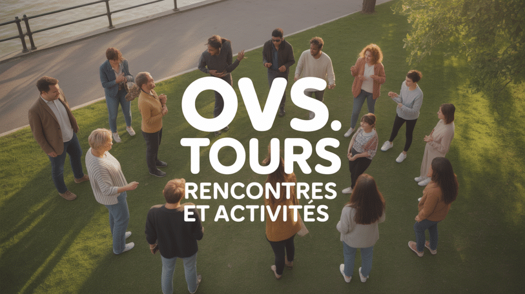 Groupe diversifié réuni dans un parc à Tours
