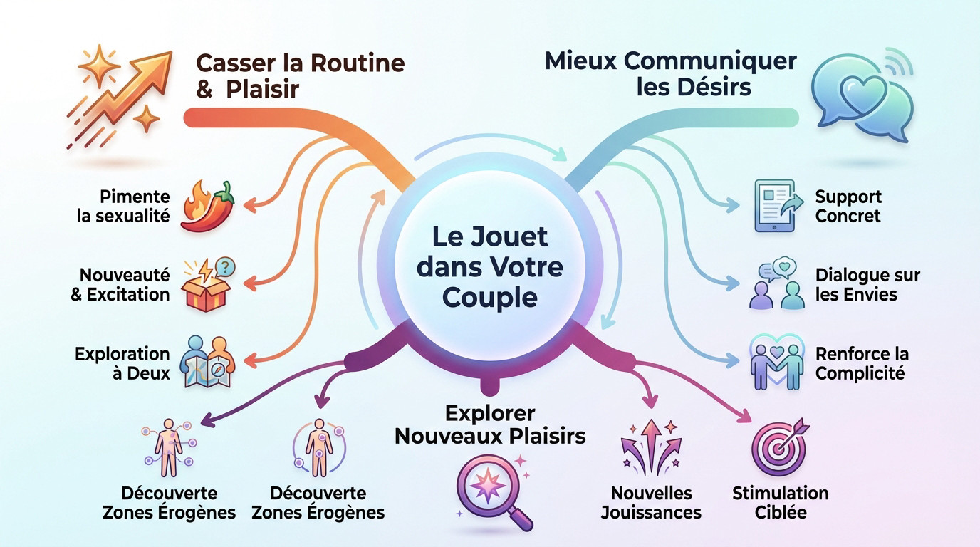 Couple complice explorant de nouvelles sensations avec un jouet intime